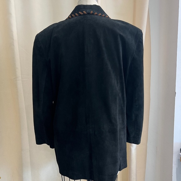 Vintage La Nouvelle Renaissance Suede Leather Jacket - Size Large - Picture 3 of 7